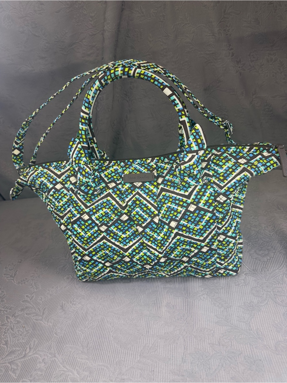 Vera Bradley Rainforest Hadley Satchel Shoulder Bag Adjustable Tote Retired
